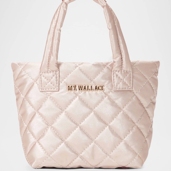 MZ Wallace Micro Metro Tote Deluxe Rose Pink Metallic Purse - Picture 2 of 6